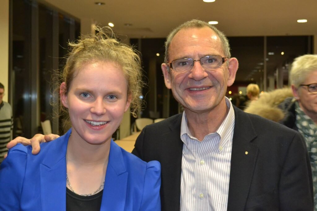 Stéphanie avec Gilles Gagnot, le Président du Rotary Club de Vitré